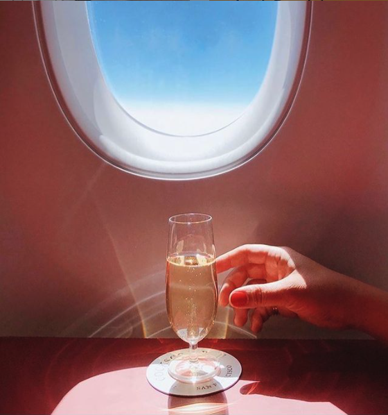 Champagne on a plane!